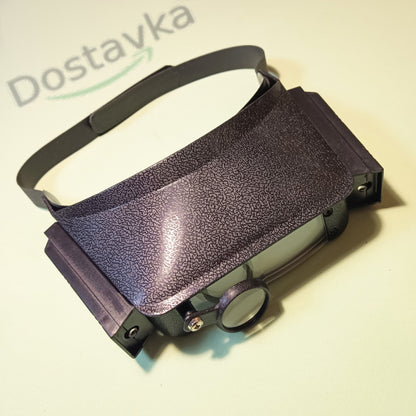Наголовные увеличительные очки Head Magnifier strap LP-23 (x1.8 - x2.3) с подстветкой