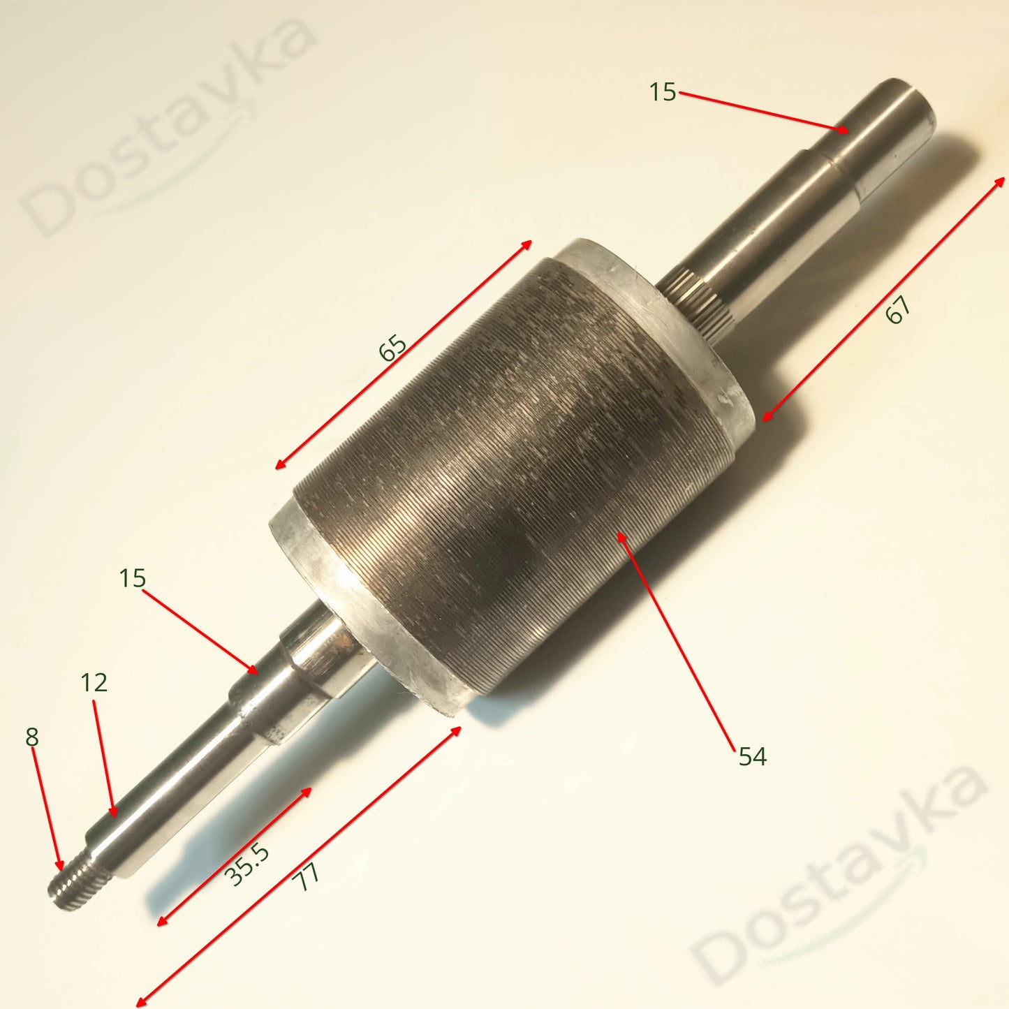 Ротор двигуна BPE 4000/45 (L1=227, D1=54, різьба 8) для насоса Karcher