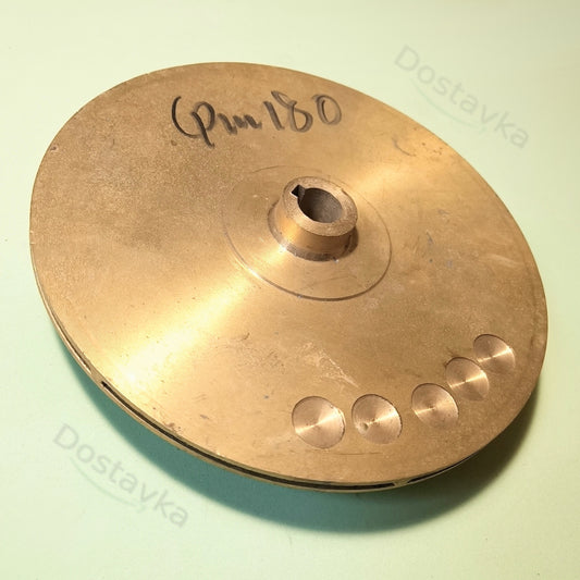 Колесо рабочее для водяных насосов NPO CPm180 (Ø14*Ø162*2*Ø40*10,5*39*Z6) (тип 2/1) (латунь) (A10)