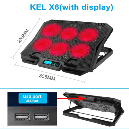 Охлаждающая Подставка кулер для ноутбука H9 (2 USB порта + 6 вентиляторов)