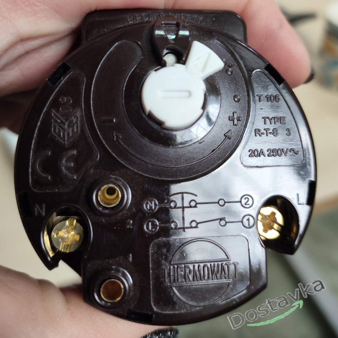 Термостат Thermowatt RTS 3 20A 250V стержень L270 F.70/S.83 + выходы на лампочки для бойлера