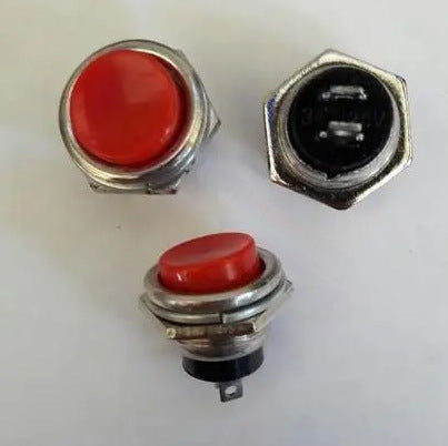 BOSH Кнопка живлення натискна без фіксації 2-контактна OFF-(ON) (3A 125V) (різьба 16 мм)