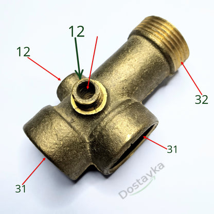 Пятивыводной Штуцер Пятерник для гидроаккумулятора насосной станции