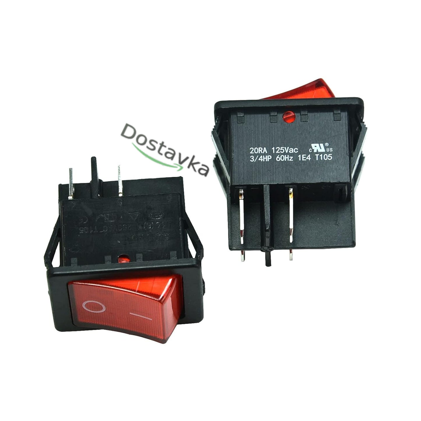 Кнопка KCD4 16A-250V 20A-125V T85/55 на 4 контакта