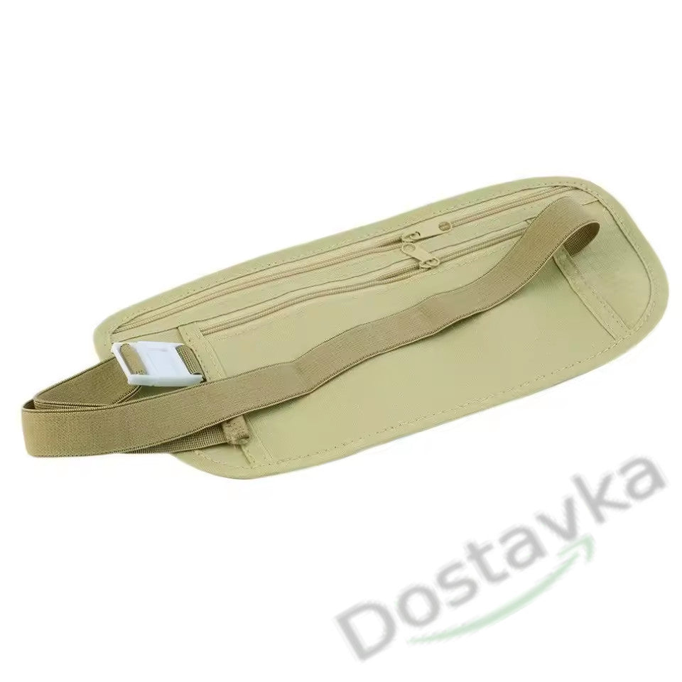 Секретная нагрудная сумка на пояс для бега, паспорта и денег Double Pocket Money Belt