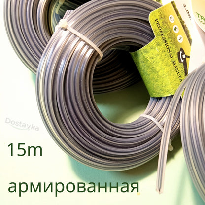 Ліска косильна (12/15 м, 3.0 мм, квадрат, нейлон) для тримера