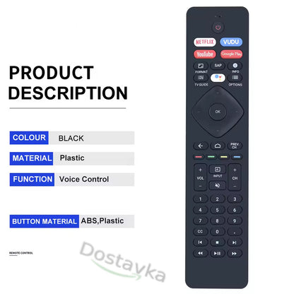Пульт ДУ RF402A-V14 для Philips Android Smart TV 43PFL5704/F7 50PFL5604/F7 65PFL5604/F7 75PFL5704/F7
