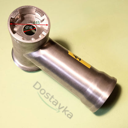 Тубус корпус шнека L111 d63 мясорубки Delfa, Rainford 816, 819 под 4-ре защелки