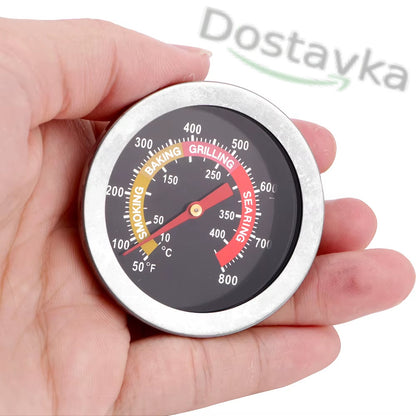 Металлический термометр для духовки, кухни, дома, гриля. коптильни, барбекю, выпечки (датчик 0-400/500℃)