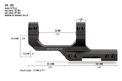 Кріплення Vortex Cantilever Mount 30mm 3" Offset Rings (CM-203)