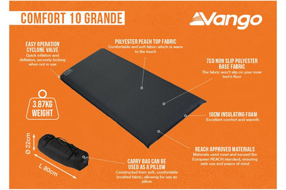 Килимок самонадувний Vango Comfort 10 Grande Shadow Grey (SMQCOMFORS32M1O)