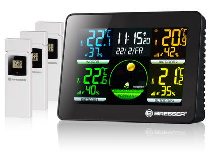 Метеостанція Bresser Quadro NLX Black з 3 датчиками (7000023)