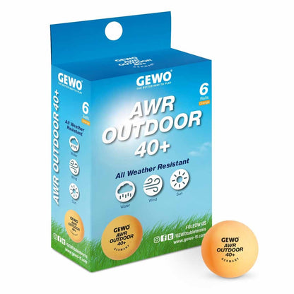М'ячі для настільного тенісу Gewo AWR Outdoor 40+ orange 6шт (96614200)