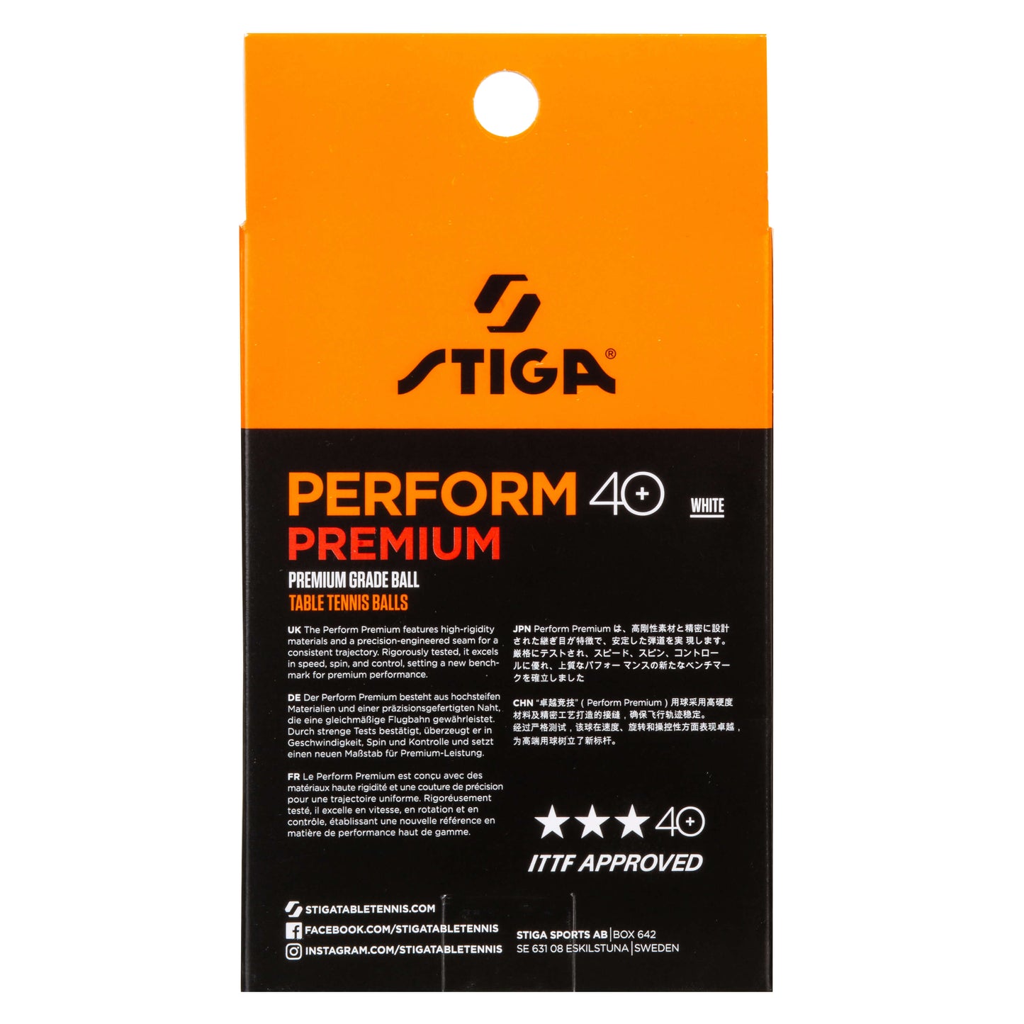 М'ячі для настільного тенісу Stiga Perform Premiun ITTF 6 шт (1113-2410-06)
