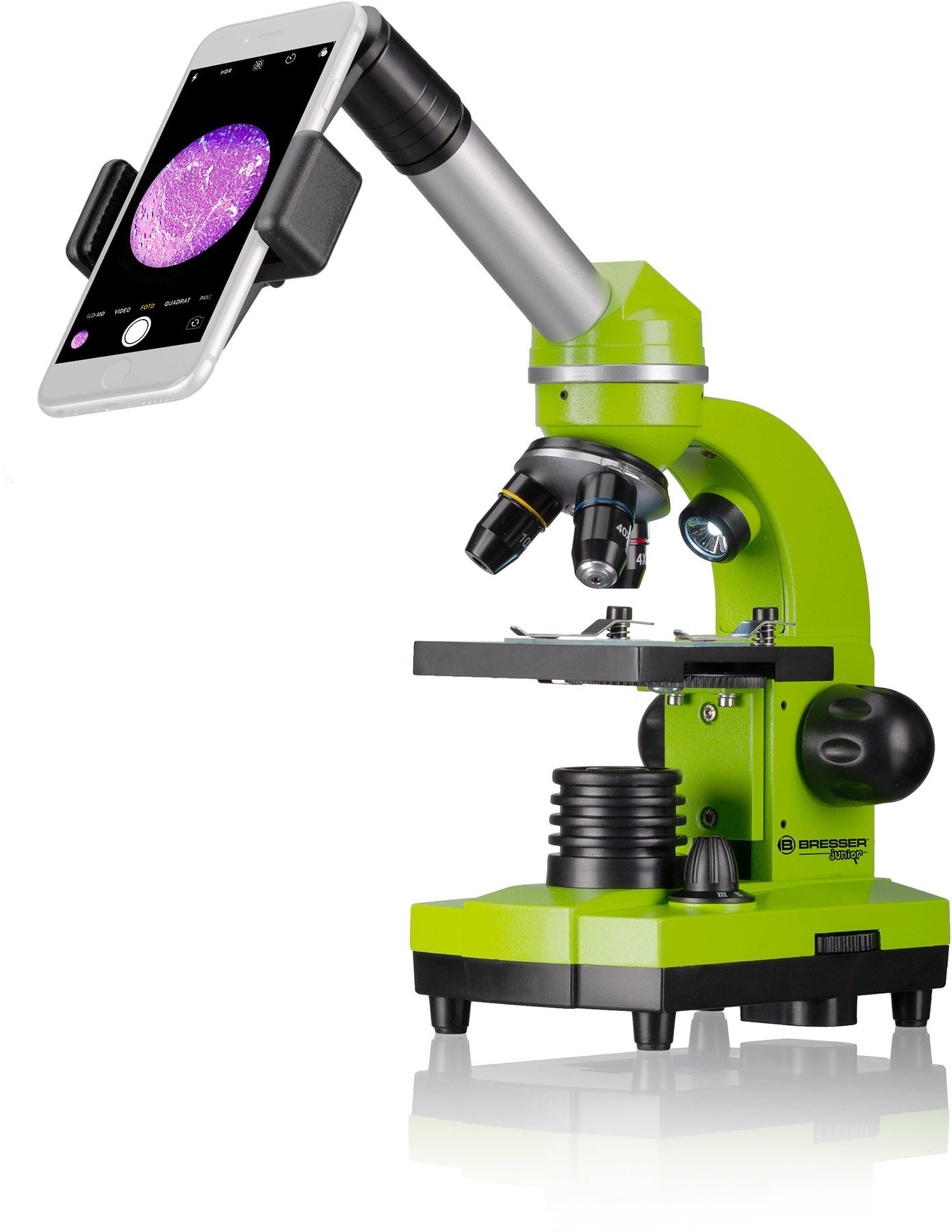 Мікроскоп Bresser Junior Biolux SEL 40x-1600x Green з адаптером для смартфона (8855600B4K000)