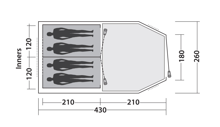 Намет чотиримісний Easy Camp Huntsville 400 Green/Grey (120406)