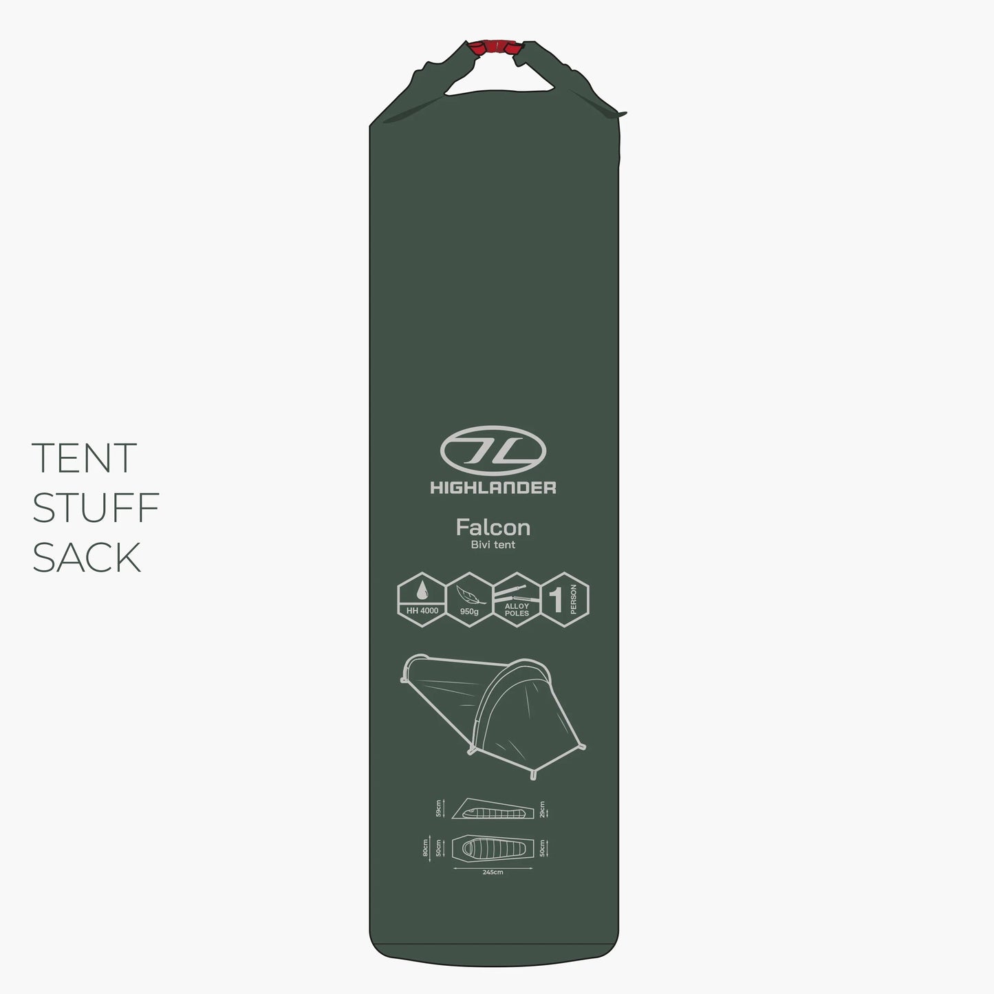 Намет одномісний Highlander Falcon Bivi Tent Pine Green (TEN165-PG)