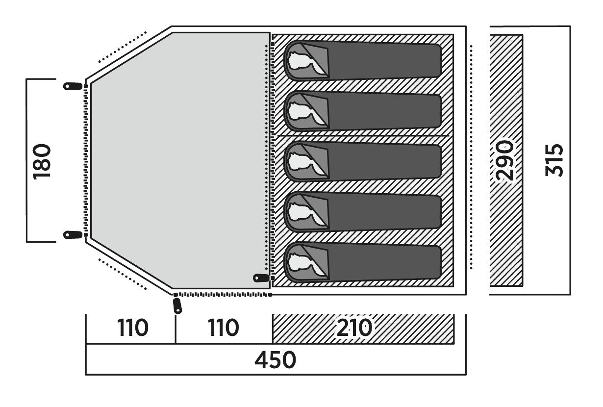 Намет п'ятимісний Easy Camp Hidra 5 (120491)