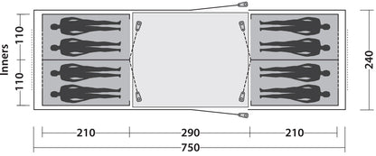 Намет восьмимісний Easy Camp Huntsville Twin 800 Green/Grey (120410)