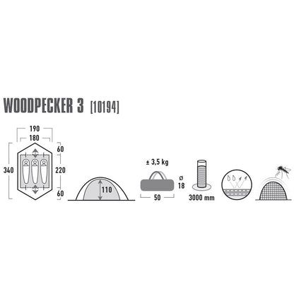 Намет High Peak Woodpecker 3 Pesto/Red (10194)