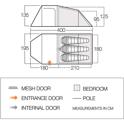 Палатка тримісна Vango Skye 300 Treetops (TERSKYE T15165)
