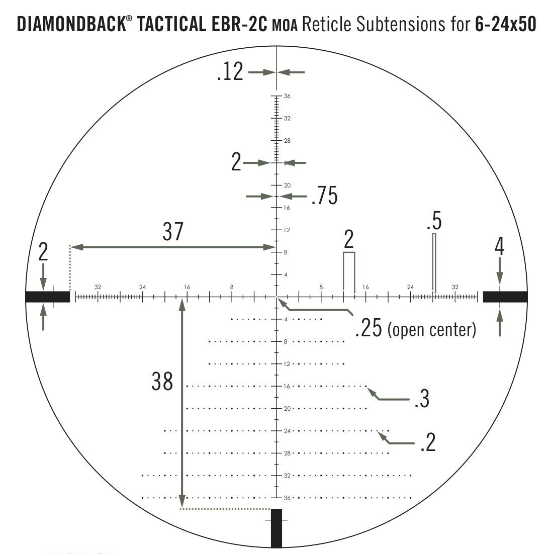 Оптичний приціл Vortex Diamondback Tactical FFP 6-24x50 EBR-2C MOA (DBK-10028)