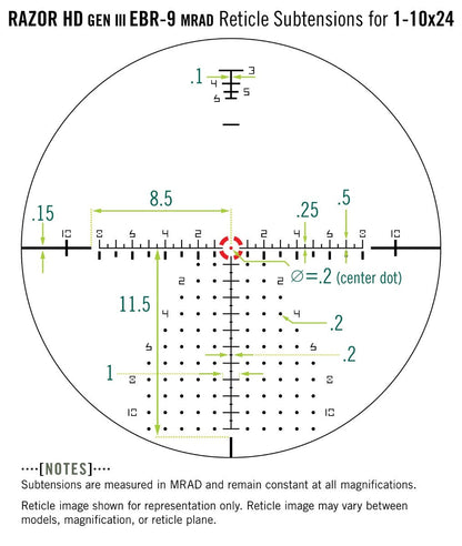 Приціл оптичний Vortex Razor HD Gen III 1-10x24 FFP EBR-9 (MRAD) (RZR-11002)