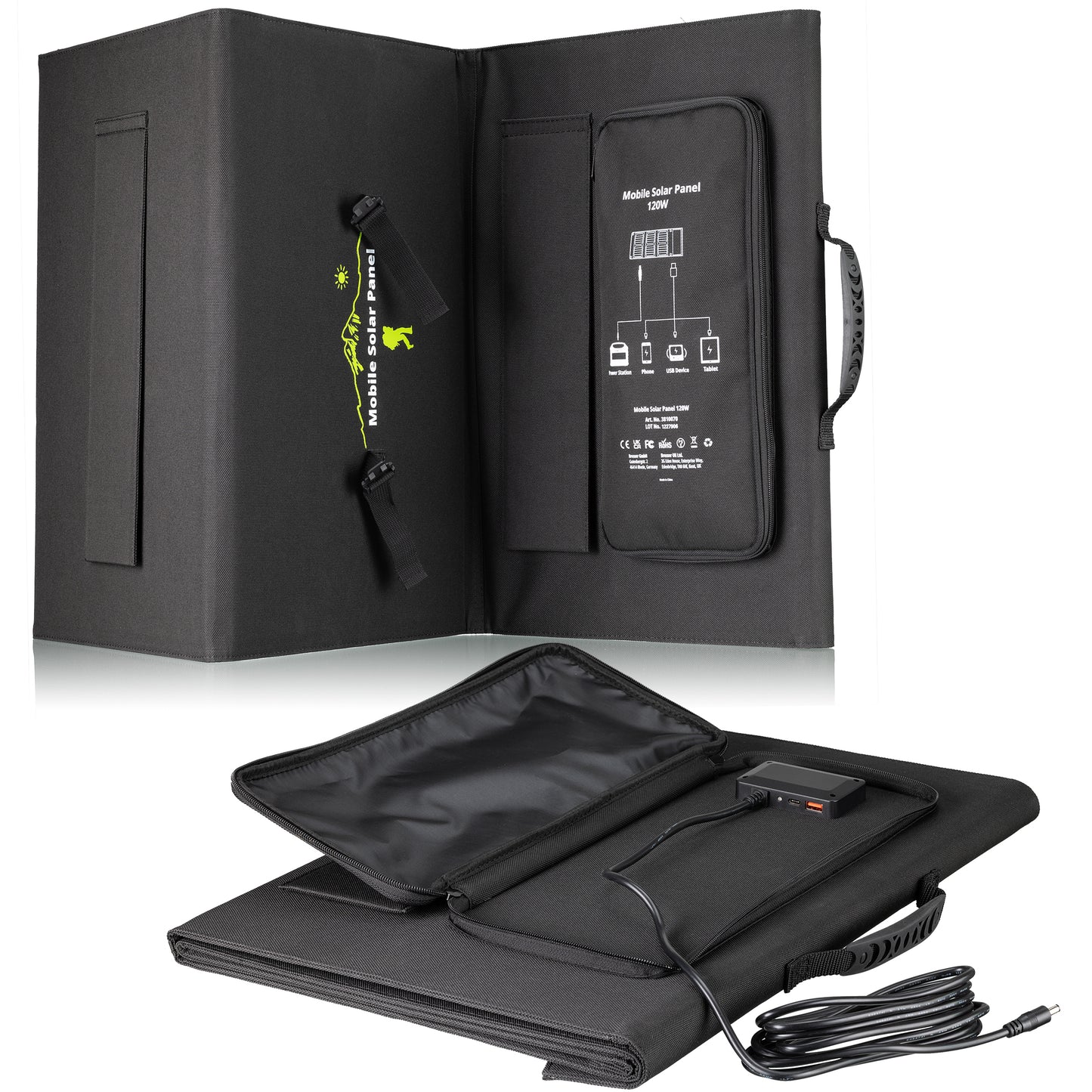 Портативний зарядний пристрій солнечна панель Bresser Mobile Solar Charger 120 Watt USB DC (3810070)