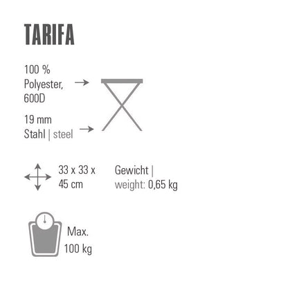 Стілець розкладний High Peak Tarifa Dark Grey/Blue (44143)