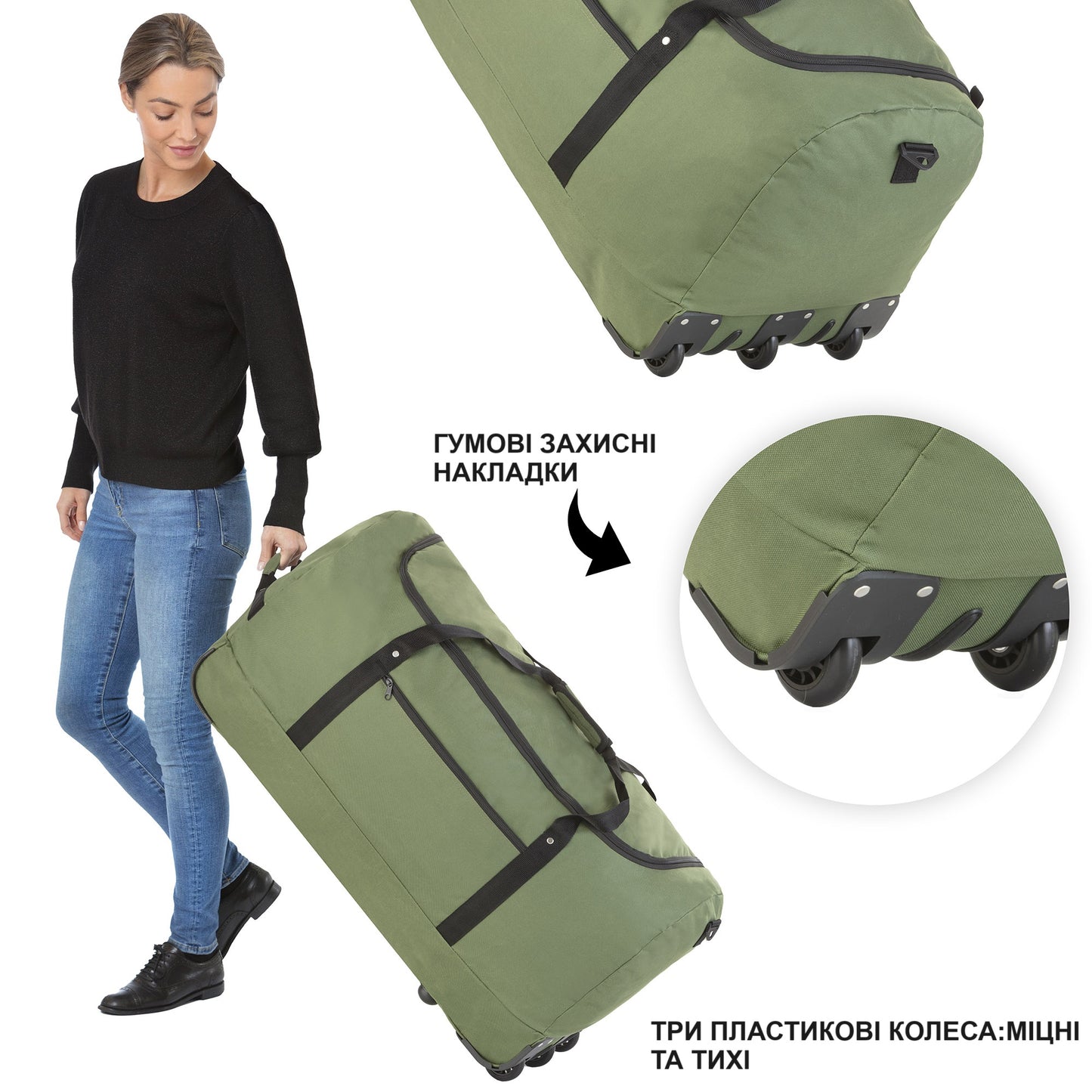 Сумка дорожня на колесах TravelZ Wheelbag 100 Liter Green (603095)