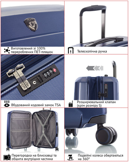 Валіза Heys EcoCase (M) Grey (10133-0013-26)