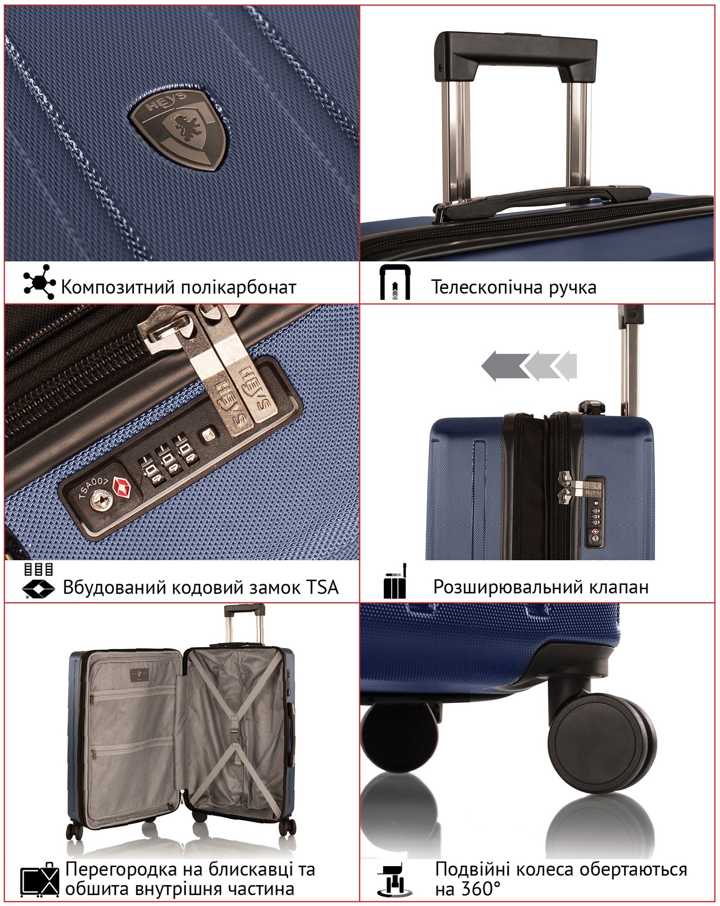 Валіза Heys SpinLite (M) Burgundy (10157-0017-26)