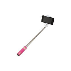 Монопод для селфи MINI L=140-500mm подкл. проводное розовая ручка