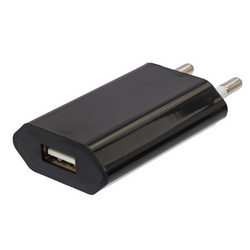 Зарядное устройство (вх. 220V выход USB 5V 1A) для моб. телефона Apple черный