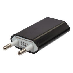Зарядний пристрій (вх. 220V вихід USB 5V 1A) для моб. телефону Apple чорний