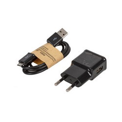 Зарядне устр. ETA-U90EWE (вх. 220V вих. USB 5V 2A) + кабель USB/Micro-USB для моб. тел. Samsung чер