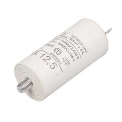 Пусковой конденсатор для стир. машины 12.5uF 450V 75x35mm (2 клемы) Beko