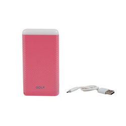 Внешняя АКБ GOLF D80GB Li-Polymer 2xUSB 5V 8000mAh 136x70x16mm для моб. тел. розовый