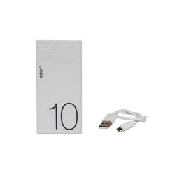 Внешняя АКБ GOLF HIVE10 Li-Polymer 2xUSB 5V 10000mAh 133x65x15mm для моб. тел. белый
