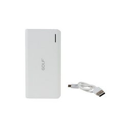 Внешняя АКБ GOLF GF-200 Li-Polymer 2xUSB 5V 20000mAh 166x80x22mm для моб. тел. белый / серый