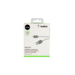 USB дата-кабель (Micro USB) Belkin в оплетке L=1200mm для моб. телефонов серебристый