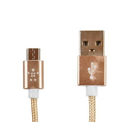 USB дата-кабель (Micro USB) Belkin в оплетке L=1200mm для моб. телефонов золотистый