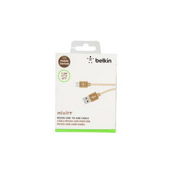 USB дата-кабель (Micro USB) Belkin в оплетке L=1200mm для моб. телефонов золотистый