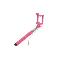 Монопод для селфи SELFIE STICK L=205-900mm подкл. проводное розовая ручка