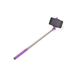 Монопод для селфі SELFIE STICK L=205-900mm підкл. дротове фіолетова ручка