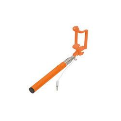 Монопод для селфи SELFIE STICK L=205-900mm подкл. проводное оранжевая ручка