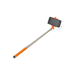Монопод для селфи SELFIE STICK L=205-900mm подкл. проводное оранжевая ручка