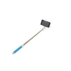 Монопод для селфі SELFIE STICK L=200-780mm з кноп. підкл. провідне блакитна ручка