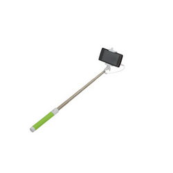 Монопод для селфі SELFIE STICK L=200-780mm з кноп. підкл. провідне зелена ручка