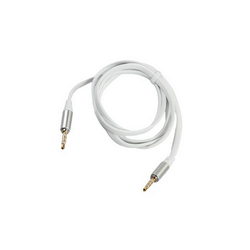 Удлинитель аудио кабеля AUX (разъем 3.5/3.5mm, 4 конт.) L=1200mm плоский для моб. телефонов белый